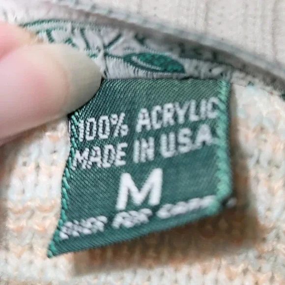 Vintage Cabin Creek Sweater Crew Lightweight White Floral 80s‎ 90s - Picture 5 of 8